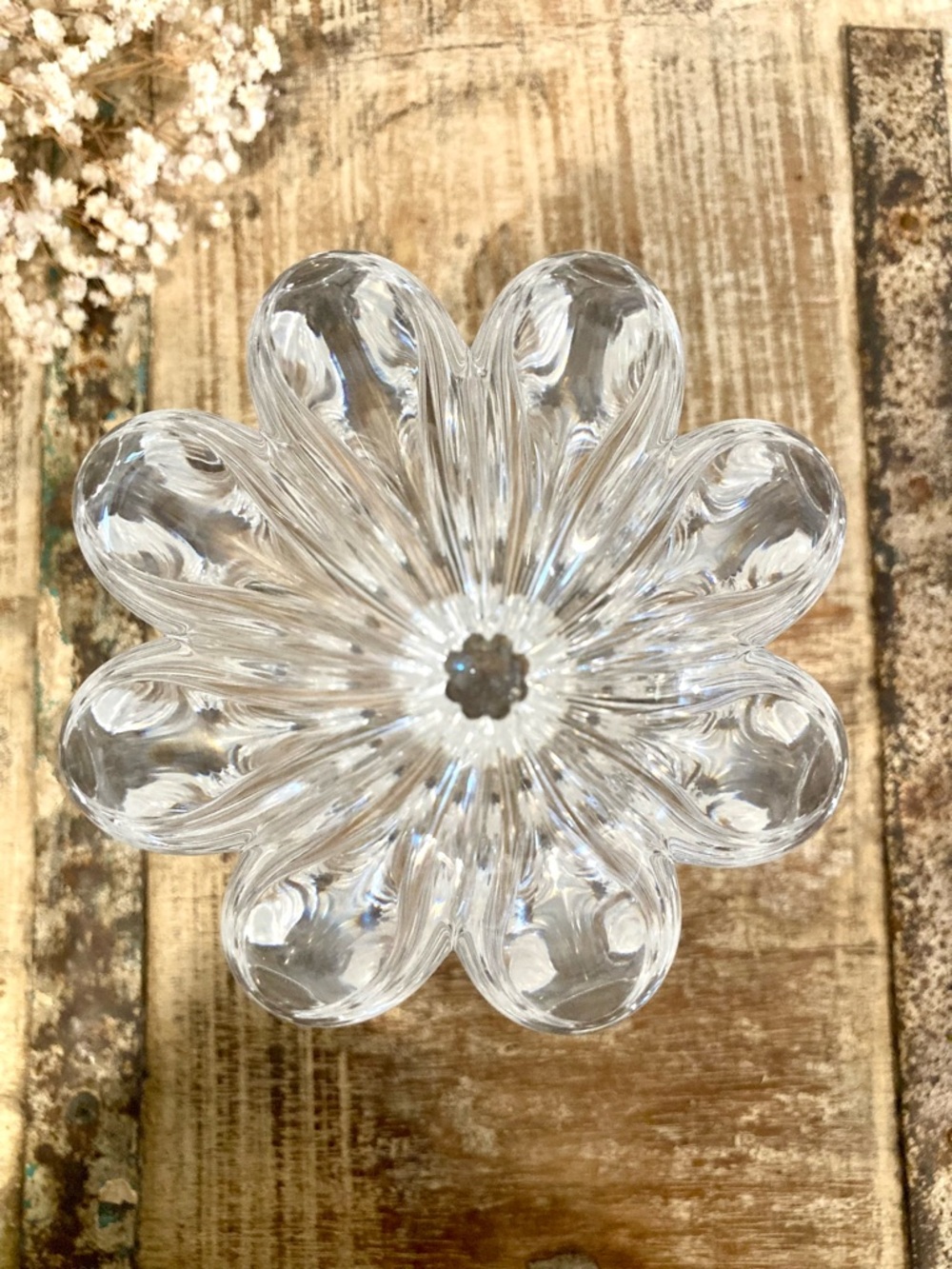 Orrefors Crystal Eight Point Tulip Flower Vase 6 5/8” Tall Sweden - Picture 4 of 15
